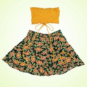 Bright Sunflowers/Daisies Two-piece Coord Set